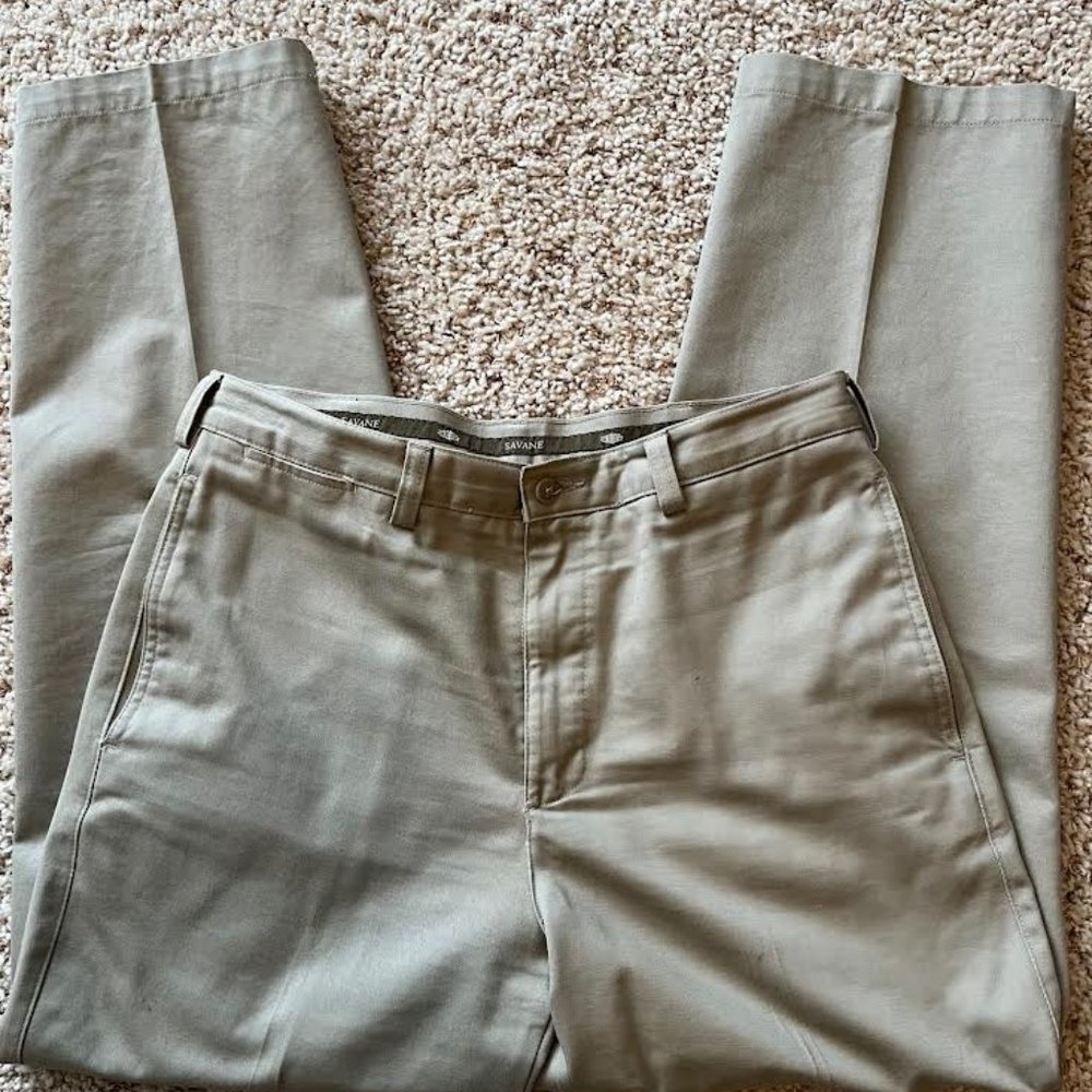 Men's Savane Dress Pants.  Size 32/30. Tan in color